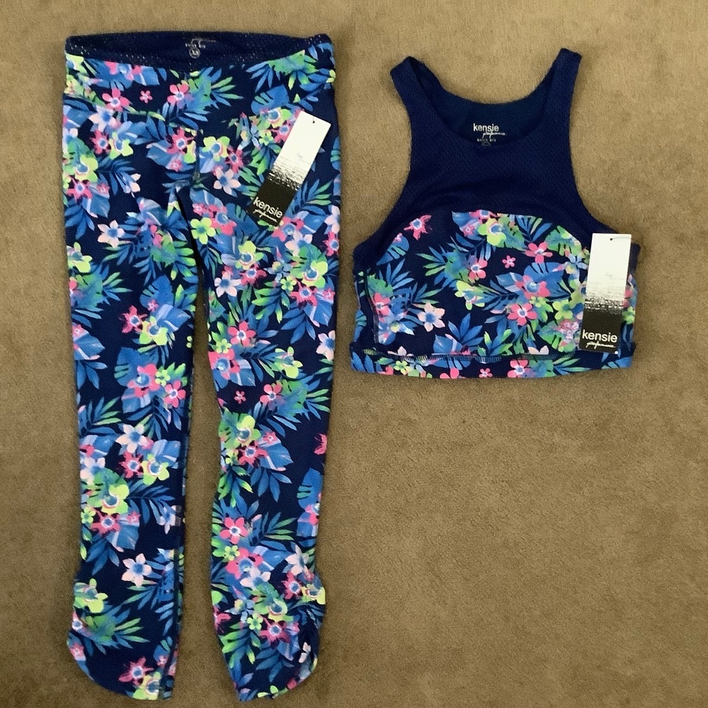 Athletic/Yoga Dual, Size XS (equivalent to Size 0), Blue Floral - NWT
